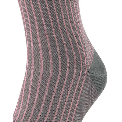 Falke Grey Oxford Stripe Socks