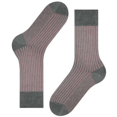 Falke Grey Oxford Stripe Socks