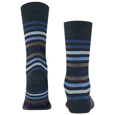 Falke Navy Tinted Stripe Socks