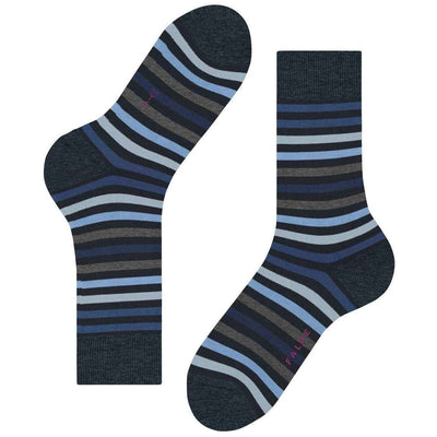 Falke Navy Tinted Stripe Socks
