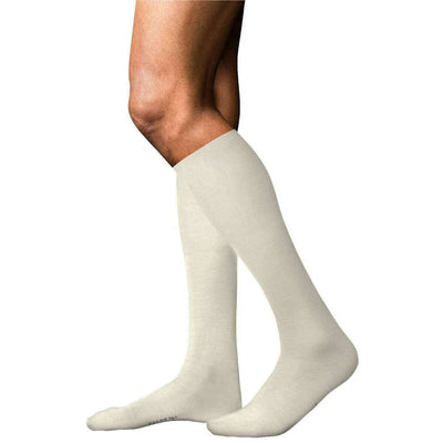 Falke White No 6 Finest Merino Wool and Silk Knee High Socks