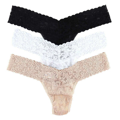 Hanky Panky Beige Signature Lace 3 Pack Low Rise Thong