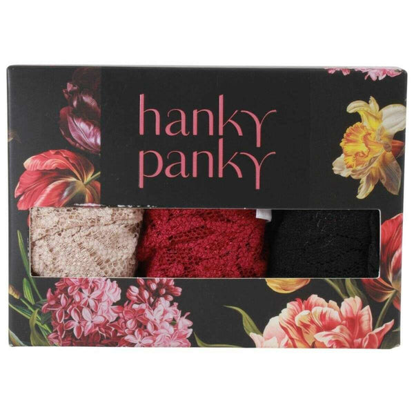 Hanky Panky Beige Signature Lace 3 Pack Original Rise Thongs