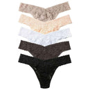 Hanky Panky Black Signature Lace Low Rise 5 Pack Thong