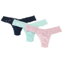 Hanky Panky Blue Signature Lace 3 Pack Original Rise Thongs