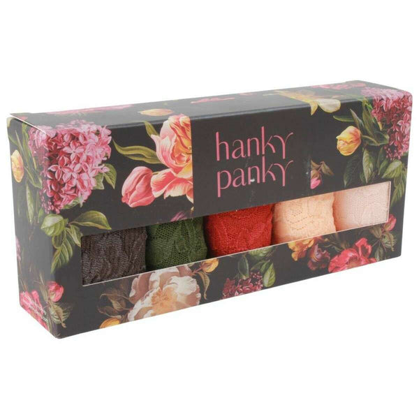 Hanky Panky Blue Signature Lace 5 Pack Low Rise Thongs