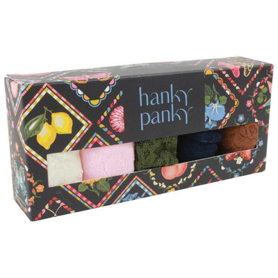 Hanky Panky Blue Signature Lace 5 Pack Original Rise Thongs