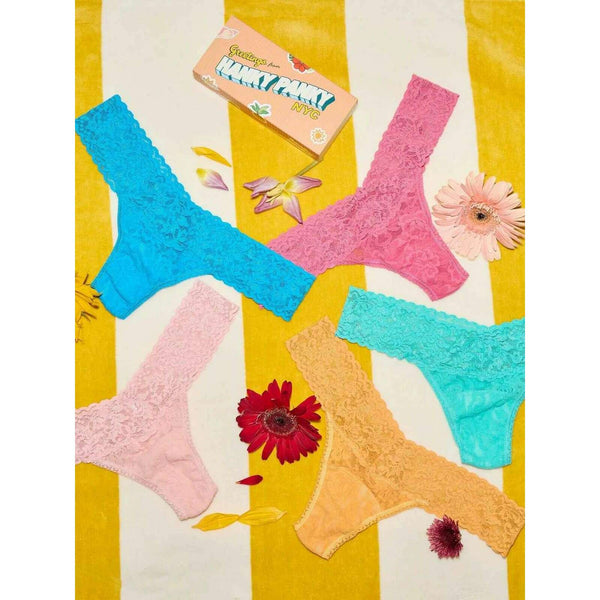 Hanky Panky Pink Signature Lace Low Rise Matchbox 5 Pack Thong