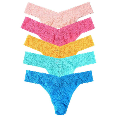 Hanky Panky Pink Signature Lace Original Rise Matchbox 5 Pack Thong
