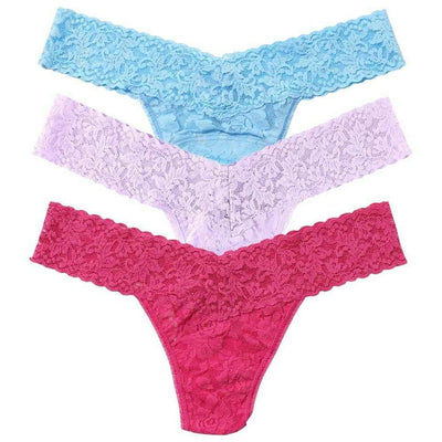 Hanky Panky Purple Signature Lace Low Rise Matchbox 3 Pack Thong