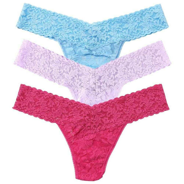 Hanky Panky Purple Signature Lace Low Rise Matchbox 3 Pack Thong