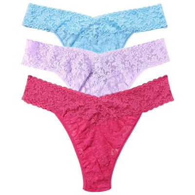 Hanky Panky Purple Signature Lace Original Rise Matchbox 3 Pack Thong