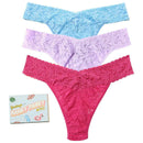 Hanky Panky Purple Signature Lace Original Rise Matchbox 3 Pack Thong