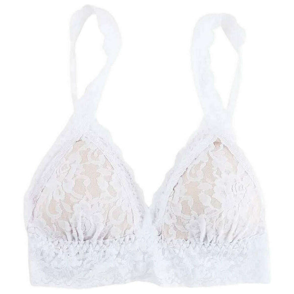 Hanky Panky White Signature Lace Padded Crossover Bralette