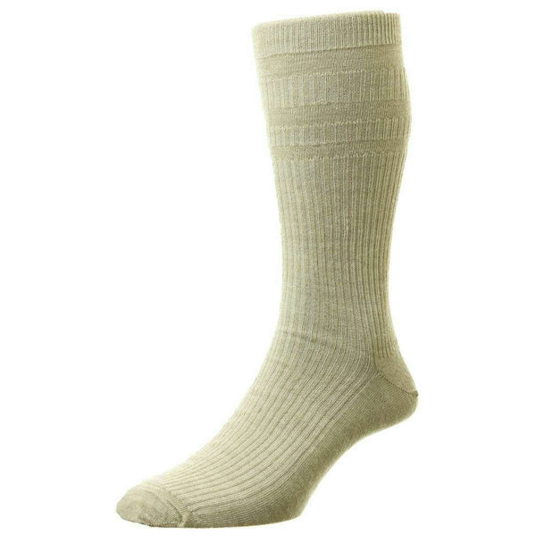 HJ Hall Beige Original Wool Softop Socks
