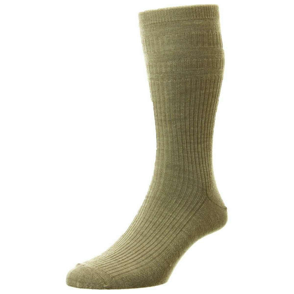 HJ Hall Beige Original Wool Softop Socks