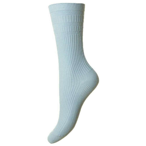 HJ Hall Blue Original Cotton Softop Socks
