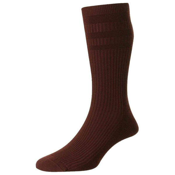 HJ Hall Burgundy Original Cotton Softop Socks