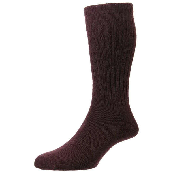 HJ Hall Burgundy Thermal Wool Softop Socks