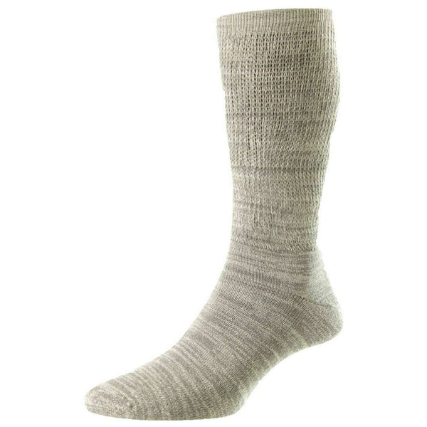 HJ Hall Grey Light Weight Cotton Comfort Top Diabetic Socks