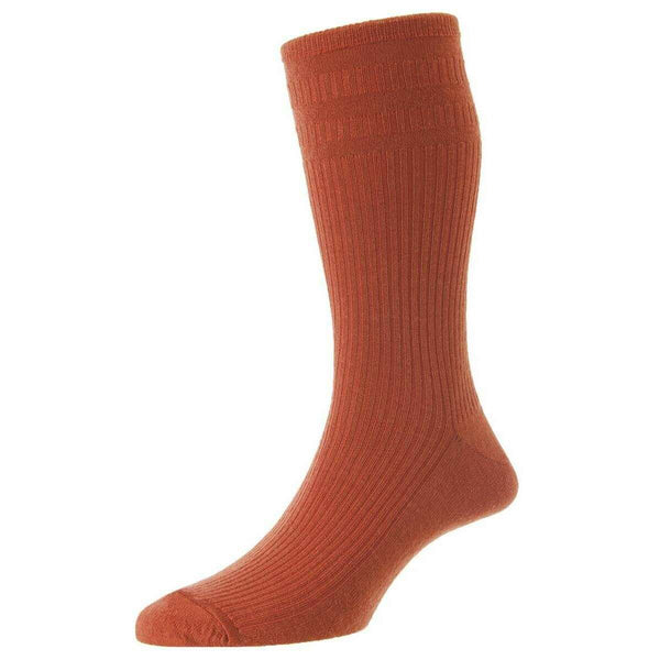 HJ Hall Orange Original Wool Softop Socks