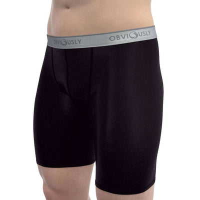 Obviously Mens Classic Boxer Briefs 9 Inch Leg - Black
