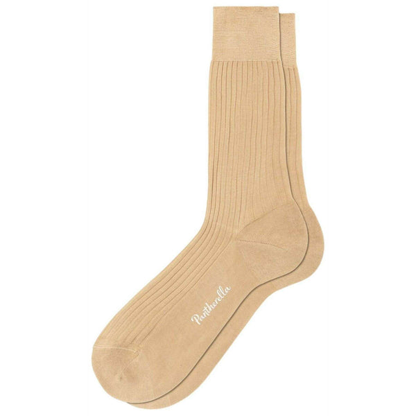 Pantherella Beige Vale Cotton Lisle Tailored Socks