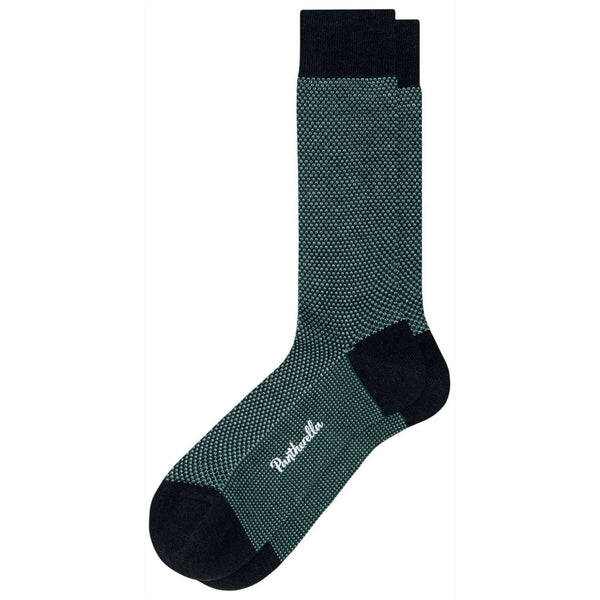 Pantherella Black Blenheim 3-Colour Birdseye Merino Wool Socks