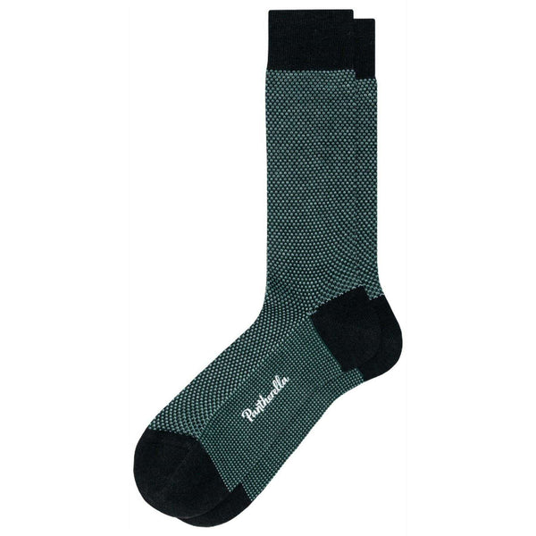 Pantherella Black Blenheim 3-Colour Birdseye Over the Calf Merino Wool Socks