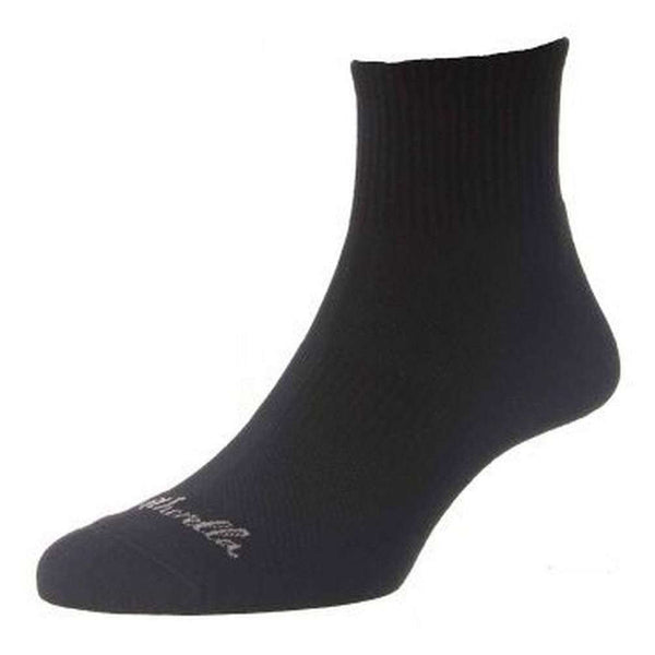 Pantherella Black Step Organic Cotton Sneaker Socks