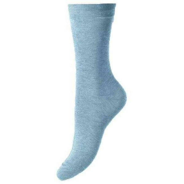 Pantherella Blue Poppy Flat Knit Cotton Lisle Socks