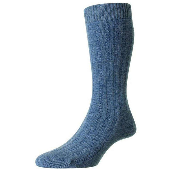 Pantherella Blue Stanton Recycled Cashmere Socks