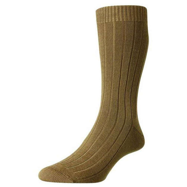 Pantherella Gold Packington Rib Merino Wool Socks