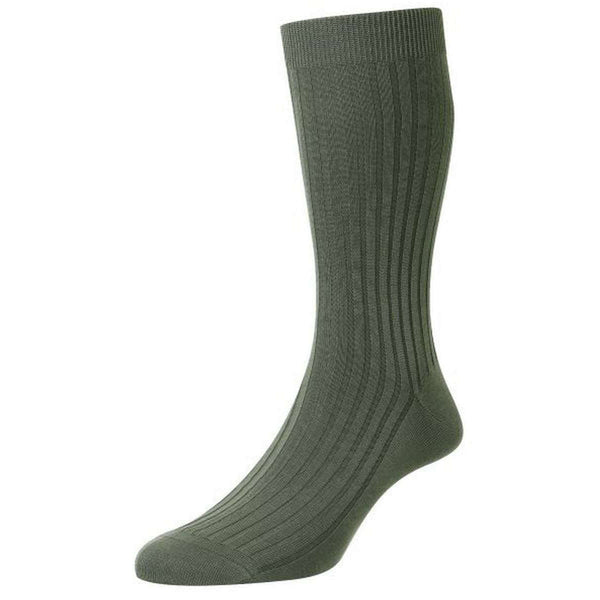 Pantherella Green Danvers Cotton Fil D'Ecosse Socks