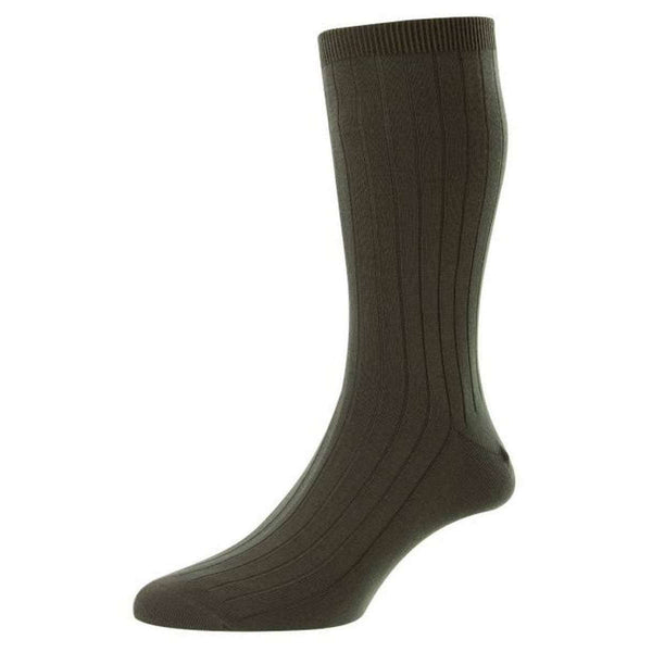 Pantherella Green Pembrey Sea Island Cotton Socks