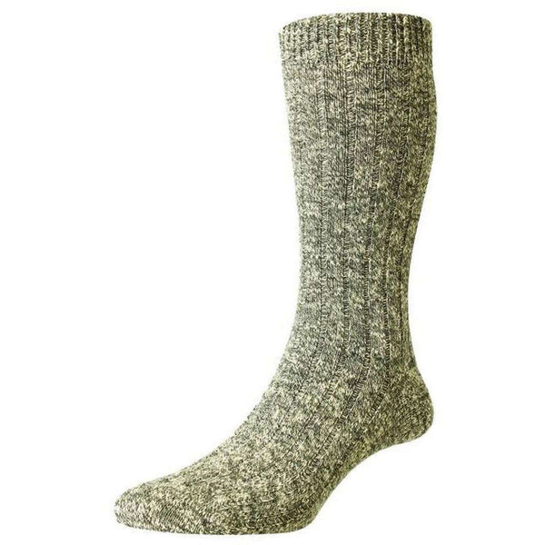 Pantherella Green Rye Rib Recycled Cotton Socks
