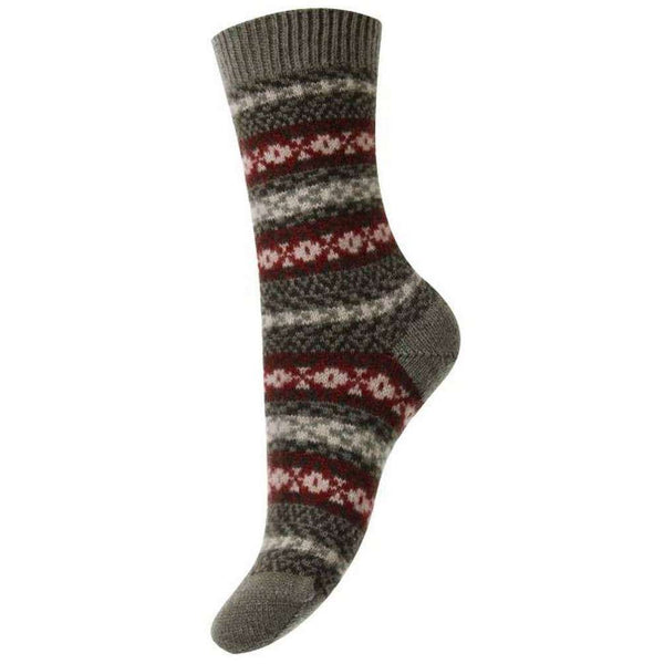 Pantherella Green Skye Traditional Fair Isle Cashmere Socks