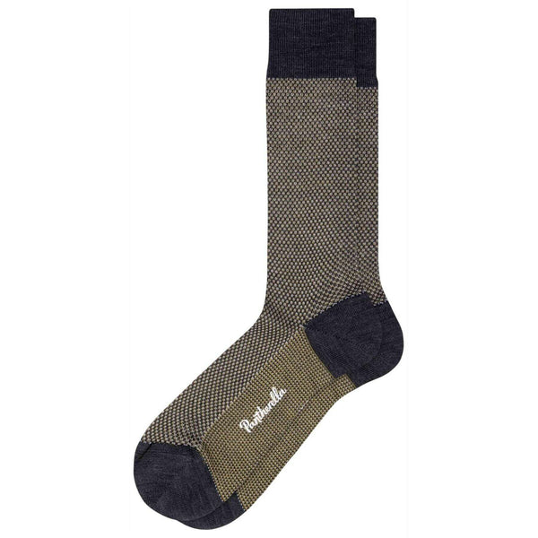 Pantherella Grey Blenheim 3-Colour Birdseye Merino Wool Socks