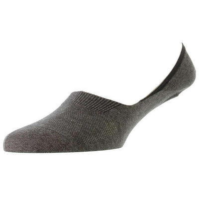 Pantherella Grey Rio No Show Egyptian Cotton Invisible Socks