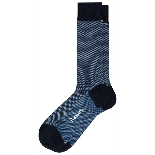 Pantherella Navy Blenheim 3-Colour Birdseye Merino Wool Socks