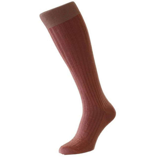 Pantherella Pink Danvers Cotton Fil D'Ecosse Over the Calf Socks