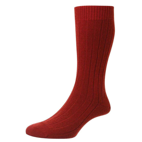 Pantherella Red Waddington Cashmere Socks