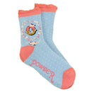 Powder Blue Letter O Ankle Socks