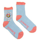 Powder Blue Letter O Ankle Socks