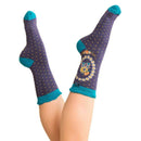 Powder Blue Letter R Ankle Socks