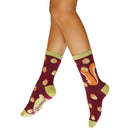 Powder Burgundy Squirrel with Acorn Beret Ankle Socks