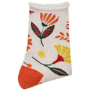 Powder Cream Water Colour Flowers Ankle Socks