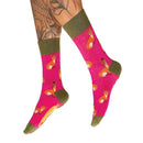 Powder Pink Gentlemen Foxes Socks