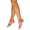 Powder Pink Watercolour Flowers Trainer Socks