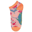 Powder Pink Watercolour Flowers Trainer Socks